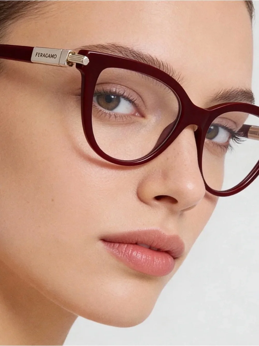 Salvatore Ferragamo Women's Burgundy Cat-Eye Glasses